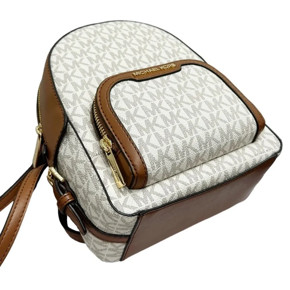 Michael Kors Jaycee XS Mini Convertible Zip Pocket Backpack Crossbody Vanilla